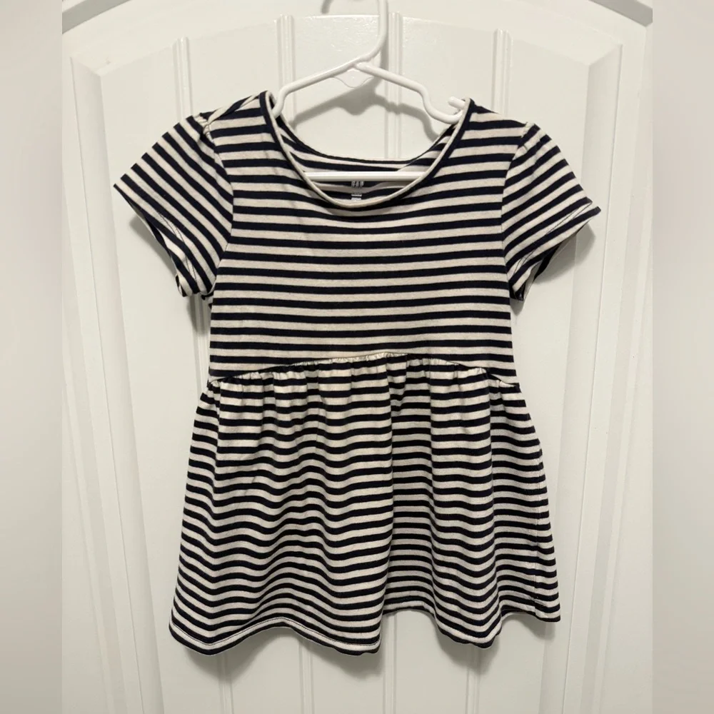 GAP Navy and White Striped Toddler Girl Shirt